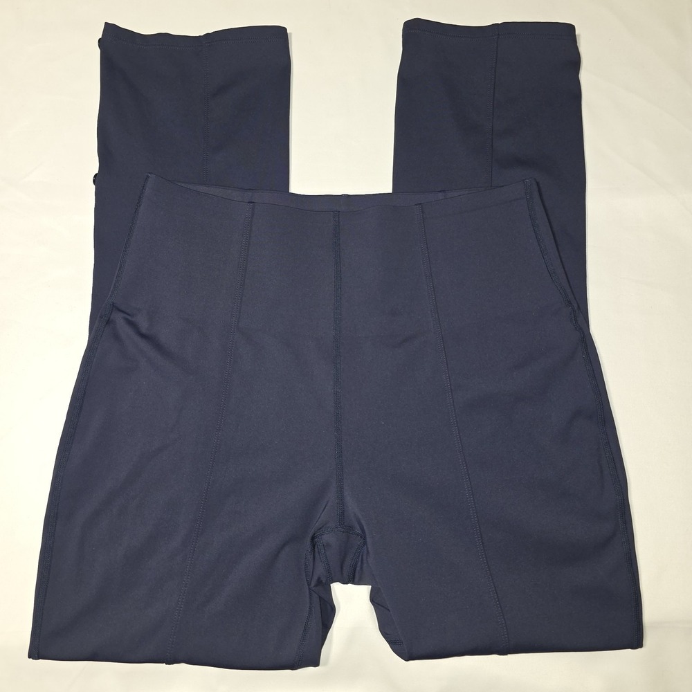 Halara Flex High Waisted Tummy Control Adjustable Hem Work 7/8 Pants L Navy Blue